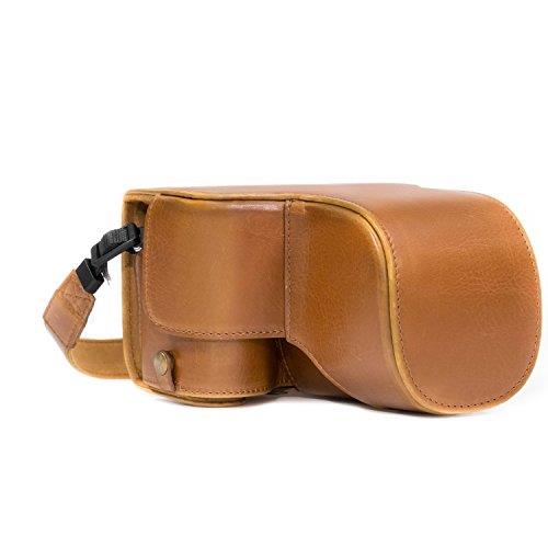 MegaGear MG1486 Sony Alpha A6500 (18-135mm) Ever Ready Leather Camera Case and Strap - Light Brown