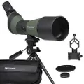 Celestron – LandScout 80mm Angled Spotting Scope – Fully Coated Optics – 20–60x Zoom Eyepiece – Rubber Armored – Tabletop Tripod and Smartphone Adapter