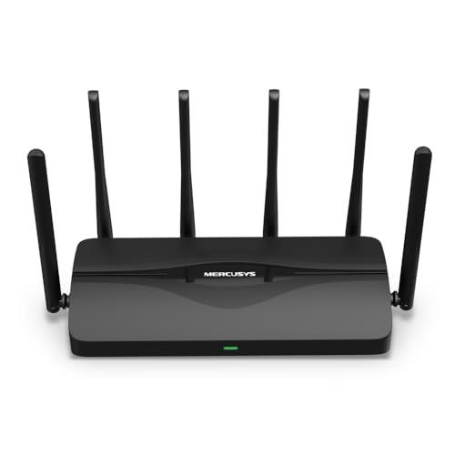 Mercusys BE9300 Tri-Band Wi-Fi 7 Router, 320 MHz, 4K QAM, 6 GHz, MLO, Full 2.5 Gbps Ports, 6× omni Directional Antennas, Gaming & Streaming, Seamless Wi-Fi, EasyMesh, Remote Control (MR47BE)