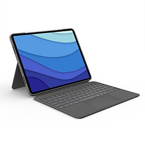 Logitech Combo Touch iPad Pro 12.9-inch (5th gen - 2021) Keyboard Case - Detachable Backlit Keyboard with Kickstand, Click-Anywhere Trackpad, Smart Connector - Oxford Gray; USA Layout