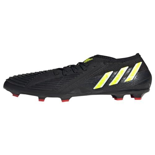 adidas Predator Edge.1 Youth Firm Ground Soccer Cleats, Core Black-solar Yellow-solar Red, 3 US