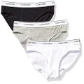 Calvin Klein Little Girls' Modern Cotton Bikini Underwear Panty, Heather Grey, Classic White, Black, Small