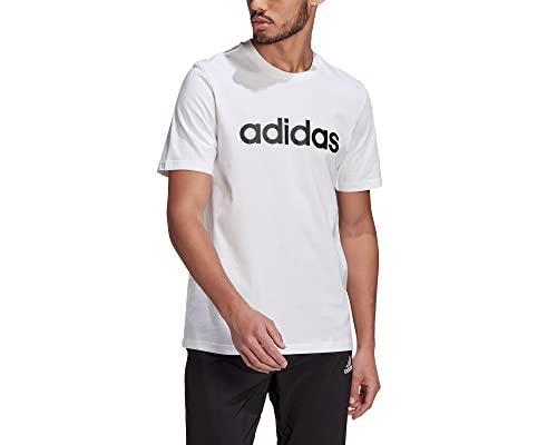 adidas Men's M Lin Sj T T-Shirt (Short Sleeve) (Pack of 1) White/Black