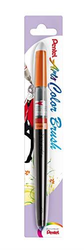 Pentel Arts Colour Brush Orange Ink in Blister Pack, 1 Colour Brush (XGFL-107X)