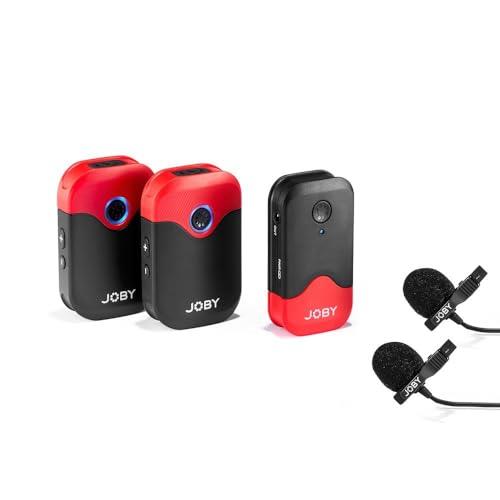 JOBY Wavo Air Wireless 2.4 GHz Microphone System with Two Transmitters Developed Mounting System, Film Recording, Interview, Wireless Microphones, Microphone Mobile Phone, Lapel Microphone Wireless