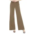 Urban CoCo Women's Dress Pants Solid Wide Leg Casual Sport Trousers Straight Leg High Waist Stretch Pants, Camel, Small