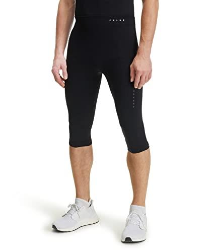 FALKE Men's RU Impulse Compression 3/4 Length Sport Tights Running Compression Underwear Black for Running Provides Support for Better Posture and Quicker Recovery 1 Pair