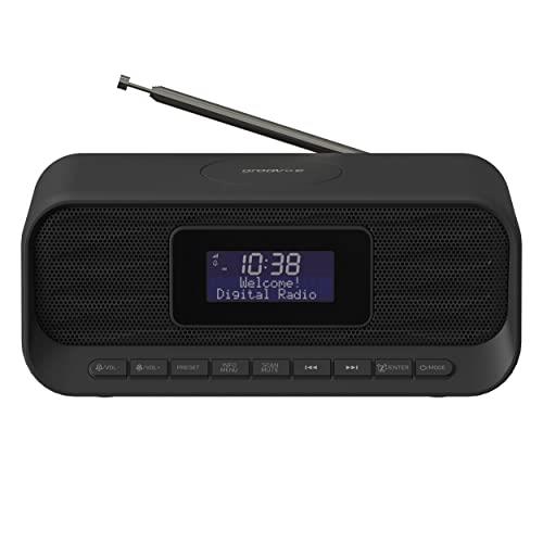 Groov-e Zeus Compact DAB/FB Digital Radio with 20 Preset Stations | LCD Display | Dual Alarm Clock | Telescopic Antenna - Black