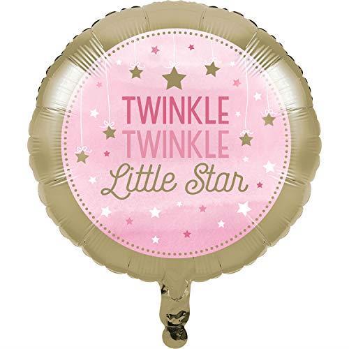 Creative Converting One Little Star Girl Twinkle Twinkle Little Star Foil Balloon, 45 cm Size