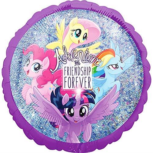 amscan 3733401 Round Holographic Foil Balloon with My Little Pony Theme-1 Pc