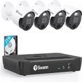 Swann Camera 4K Ultra HD Security System - 8 Channel NVR, 2TB HDD, 4 Bullet Cameras, Night Vision, Smart Alerts, IP66 Weatherproof - Complete Surveillance Solution for Home & Business