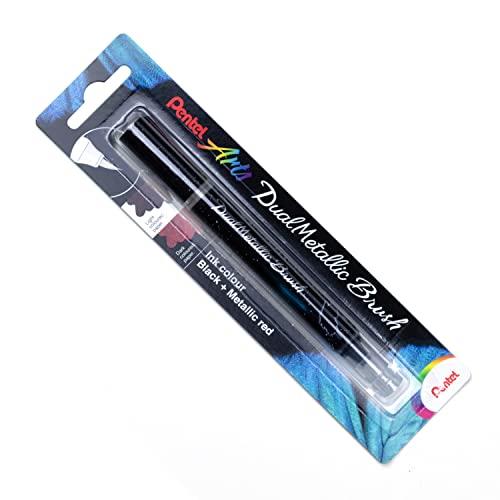 Pentel Black/Metallic Red Arts Dual Metallic Brush Pen