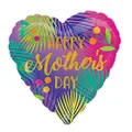 Anagram Standard HX Happy Mother's Day Tropical Palm Fronds Foil Balloon, 45 cm