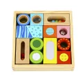 Tooky Toy Sensory Blocks with Texture & Sound : Educational Montessori Wooden Blocks with Textures and Sounds for Kids