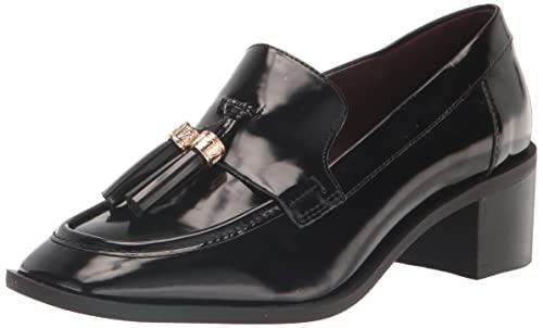 Franco Sarto Women's Donna Heeled Loafers, Black, 10 US