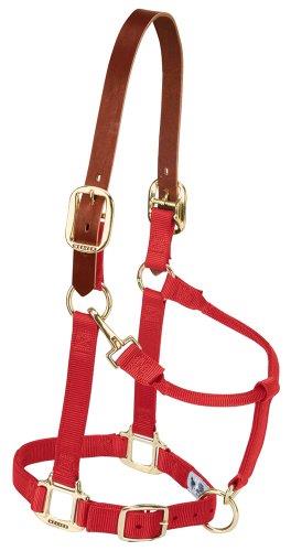 Weaver Leather Breakaway Original Adjustable Chin and Throat Snap Halter, Average Horse Size, Red
