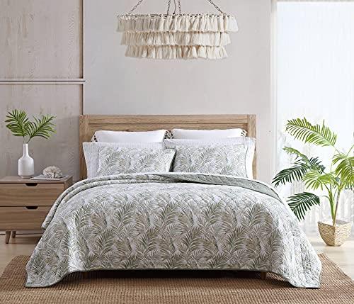 Tommy Bahama - Queen Quilt Set, Reversible Cotton Bedding with Matching Shams, All Season Home Decor (Maui Palm Green, Queen)
