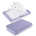 SKYREH Jewelry Travel Organizer Case, PU Leather Portable Jewelry Storage Book with Transparent Pockets Zipper Bag for Necklaces, Earrings, Bracelets(48 Grids+48 Thicken PVC Bags), Lilac Purple