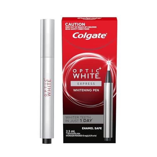 Colgate Optic White Pro Series Express Teeth Whitening Treatment Pen, 1 Pen, Contains Hydrogen Peroxide, Enamel Safe