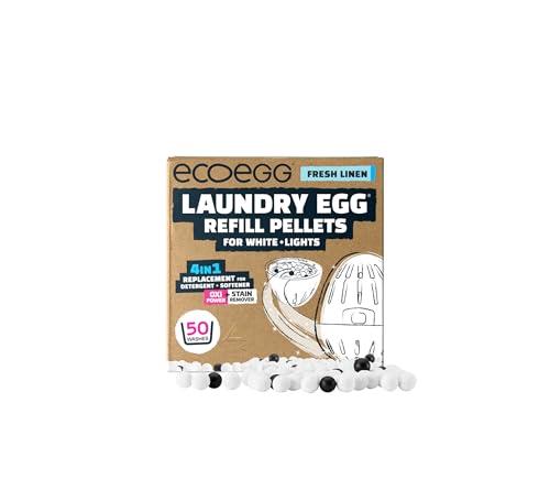 Ecoegg Laundry Egg for Whites + Lights 4in1 Replacement for detergent, softener, oxi power + stain remover Non bio Sensitive Skin 50 Washes Fresh Linen