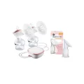 Tommee Tippee Double Breast Pump Bundle, fast pumping with the Double Electric Pump + the Silicone Manual Pump ideal Let Down Catcher