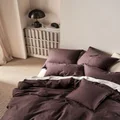 Linen House Nimes Quilt Cover Set, Espresso, Double Bed