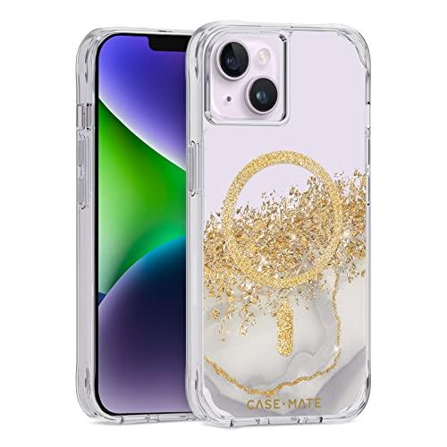 Case-Mate iPhone 14 Case/iPhone 13 Case - Karat Marble [10FT Drop Protection] [Compatible with MagSafe] Luxury Cover with Cute Bling Sparkle for iPhone 14/13 6.1", Anti-Scratch, Shock Absorbent