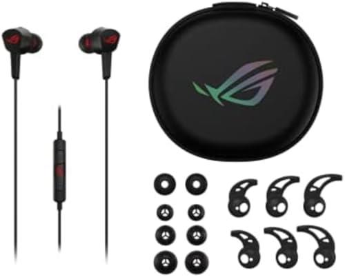 ASUS ROG Cetra II Core in-Ear Gaming Headphones, Liquid Silicone Rubber (LSR), Inline Microphone Included, 0.14 inch (3.5 mm), Volume Control, 0.6 oz (18 g), PS5, PS4, Switch, PC, Smartphone,