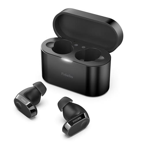 Philips Audio Fidelio T2 Noise Cancelling True Wireless in-Ear Bluetooth Headphones - Excellent Call Quality, Compatible with Voice Assistant and up to 40 Hours of Music Playback - Black