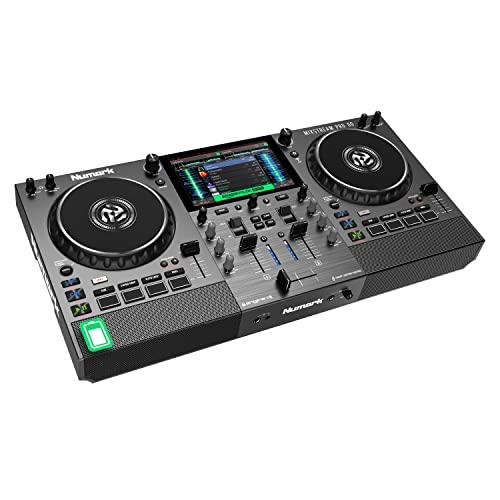Numark Mixstream Pro Go - Standalone DJ Controller with Battery, DJ Mixer, Speakers, Amazon Music Unlimited, WiFi, Touchscreen, Works with Serato DJ