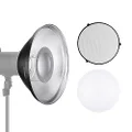 NEEWER 12"/30cm Metal Beauty Dish Bowens Mount Reflector Kit with White Diffuser Sock, Honeycomb Grid for Strobe Flash Video Light Compatible with Godox AD600 NEEWER CB60 Q4 Vision 4 S101 Series, LD30