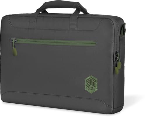 STM Eco Brief Laptop Case- Fits Up to a 16" Laptop, Made of 100% Recycled Fabrics, Includes a Removable Shoulder Strap, Luggage Pass-Through and Organized Pockets- Black