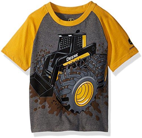 John Deere Boys' T-Shirt, Heather Grey/Construction Yellow, 3