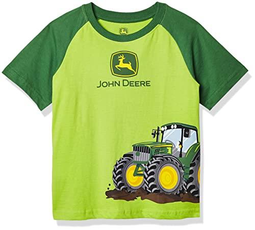 John Deere Boys' T-Shirt, Lime Green/John Deere Green, 2