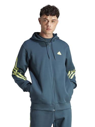 adidas Sportswear Future Icons 3-Stripes Full-Zip Hoodie, Turquoise, 2XL