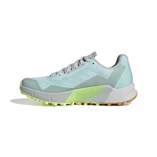adidas Terrex Agravic Flow 2 Trail Running Shoes Women's, Semi Flash Aqua/Wonder Silver/Lucid Lemon, 7.5 US