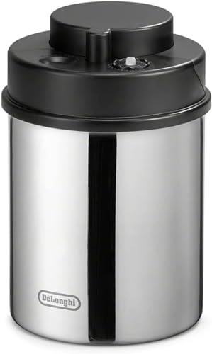 De'Longhi Vacuum Canister for Coffee Storage with Built-in indicator, Coffee Machine Accessories for Coffee Beans, Ground Coffee, Capacity 1300 ml, DLSC063, Metal