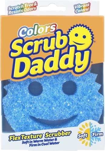 Scrub Daddy Colors Blue - Multipurpose Cleaning Sponge - Soft in Warm Water, Firm in Cold Water for Tough Cleaning - in Dashing Blue for Colour Coded Cleaning