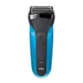 Braun Series 3 Clean & Close, Electric Shaver, Washable, Rechargeable, Cordless, Black/Blue