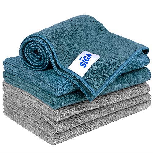 MR.SIGA Microfiber Cleaning Cloth, Pack of 6, Size: 13.8" x 15.7"