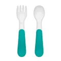 Oxo Tot on The Go Plastic Fork and Spoon Set with Travel Case, Teal