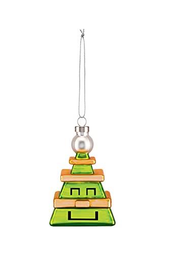 Alessi Cubik Tree GJ02 4 - Vintage Design Christmas Decoration, Christmas Tree Representation, in Blown Glass Hand-Decorated, Green
