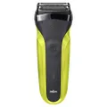 Braun Series 3 Clean & Close, Electric Shaver, Washable, Rechargeable, Cordless, Black/Lime