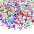 Jmassyang 600 PCS Acrylic Beads Heart Star Shape Charming Beads Clear Acrylic AB Colors Bead Assortments Colorful Flat Bead-in-Bead Loose Beads Spacer for DIY Necklace Bracelet Jewelry Craft Making