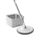 Viviendo Self Wringing Spin Mop Bucket Set with Extendable Handle and 2X Microfibre Mop Heads - Upgraded Square Bucket Set