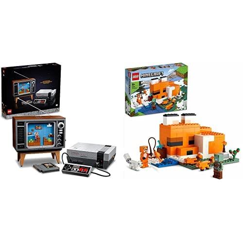 LEGO 71374 Super Mario Nintendo Entertainment System + LEGO 21178 Minecraft The Fox Lidge Building Kit and Toy House Playset