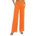 Urban CoCo Women's Solid Wide Leg Palazzo Lounge Pants Casual Straight Leg High Waist Stretch Pants, Orange, Large