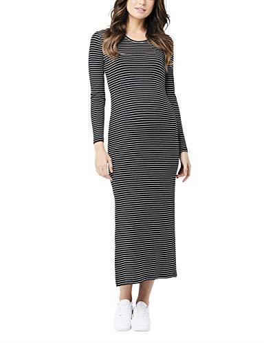 Ripe Maternity Women's Maxene Stripe Dress, Black/ White, XS