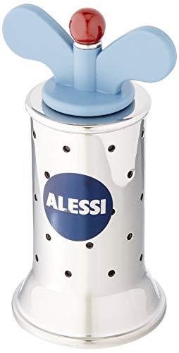 Alessi 9098 Design Pepper Mill with Fins Stainless Steel and Thermoplastic Resin, Light Blue