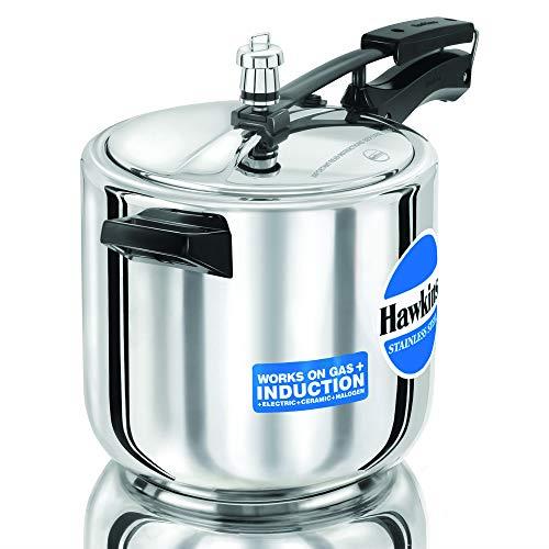 Hawkins Stainless Steel Induction Compatible Pressure Cooker, 6 Litre Capacity, Silver